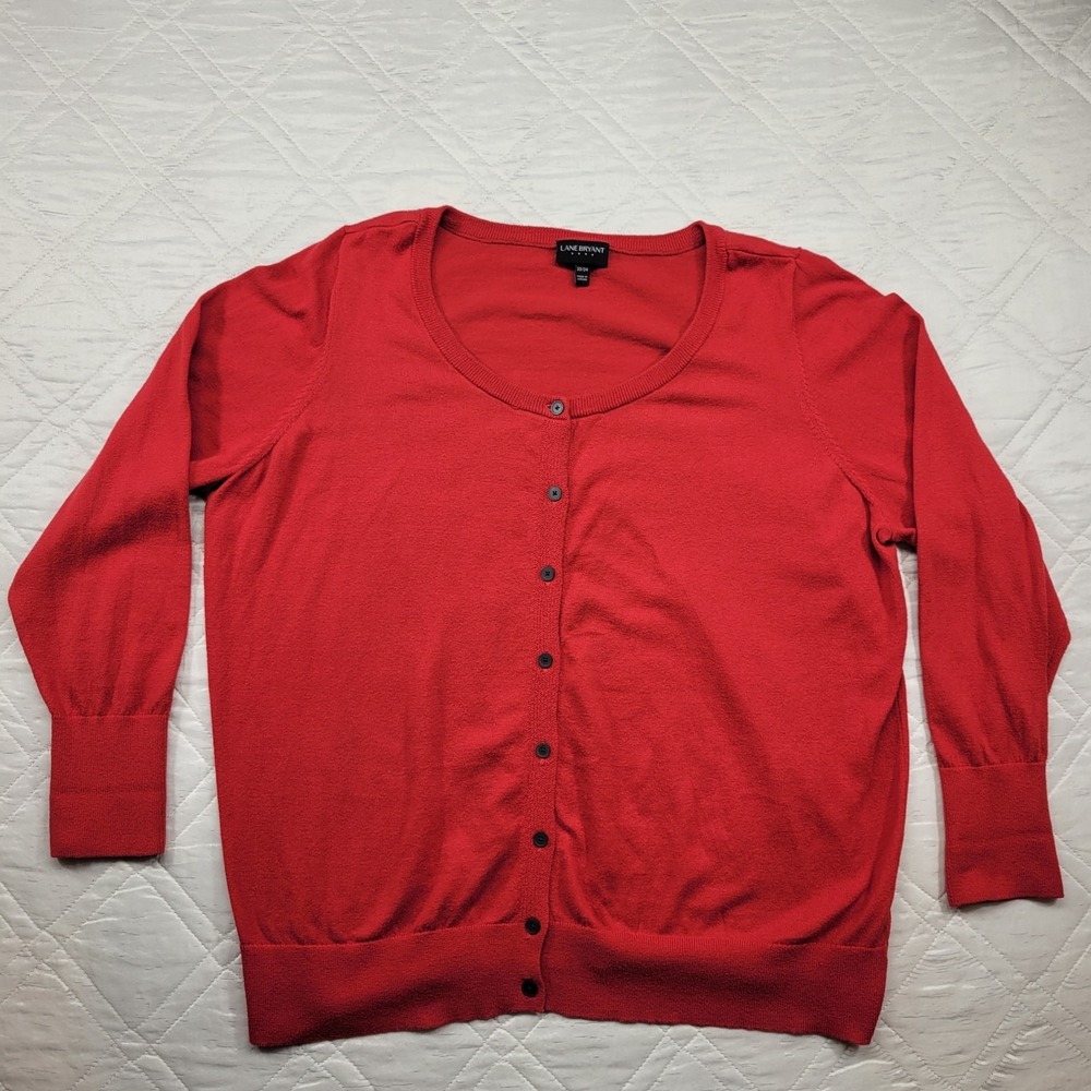 Lane Bryant red button front cardigan sweater size 22/24